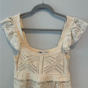 Zara Cream Crochet Top